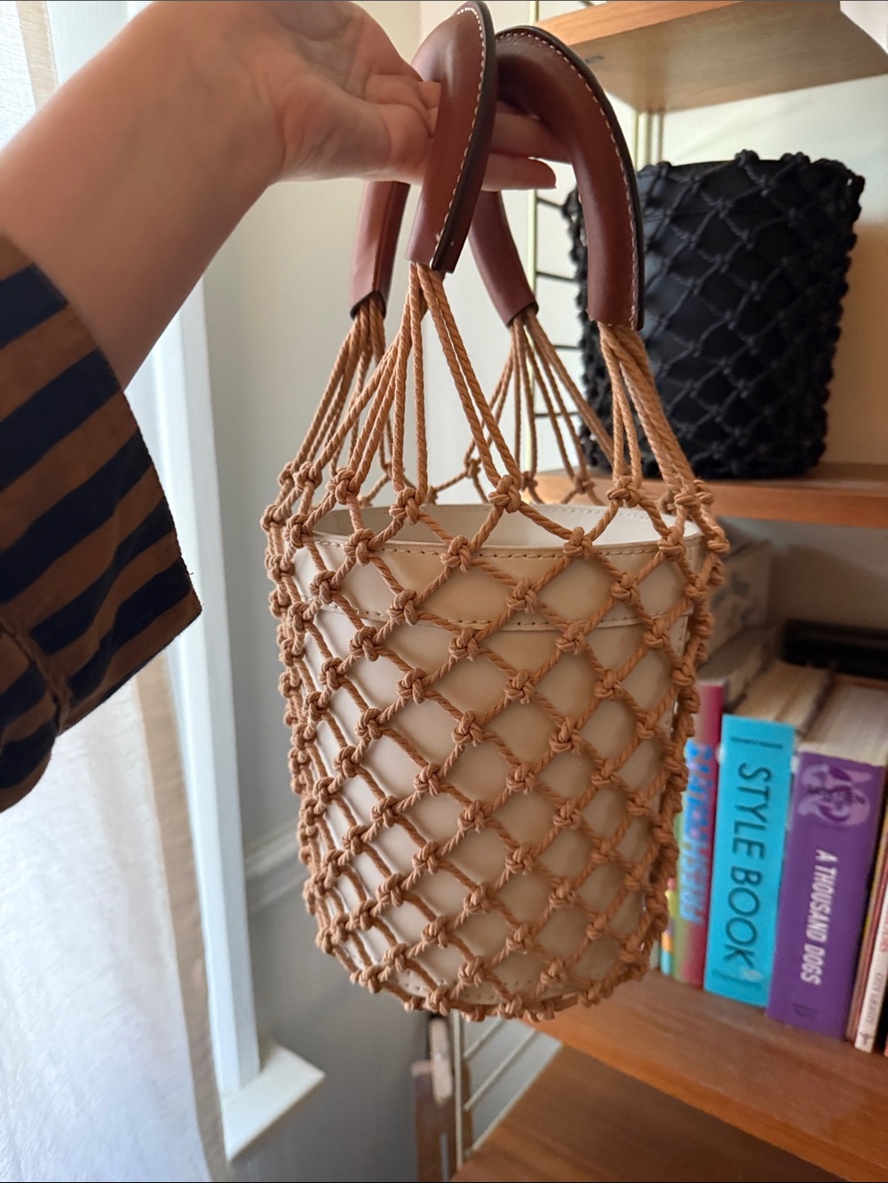 Staud Moreau Bag in White & Brown